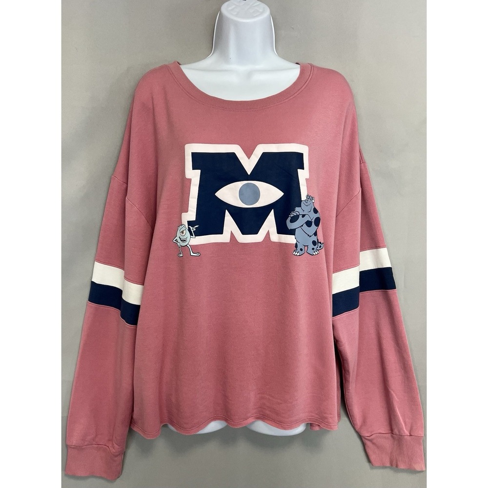 Disney Pixar‎ Monsters Sleepwear Sweatshirt Top Pink Long Sleeve Sz 2X (18W-20W)